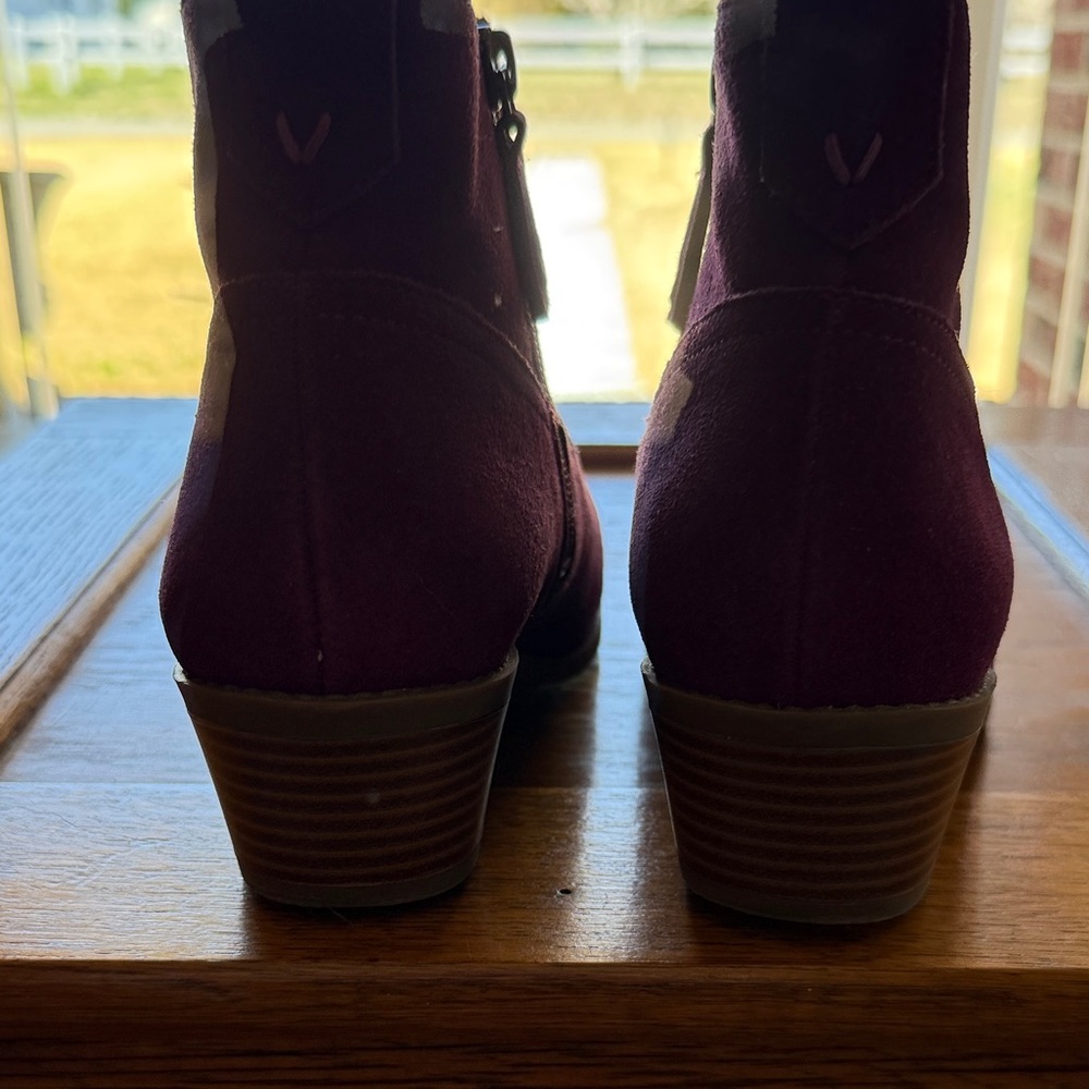 Vionic Plum Suede Chelsea Ankle Boots with Side Zip - Picture 8 of 11